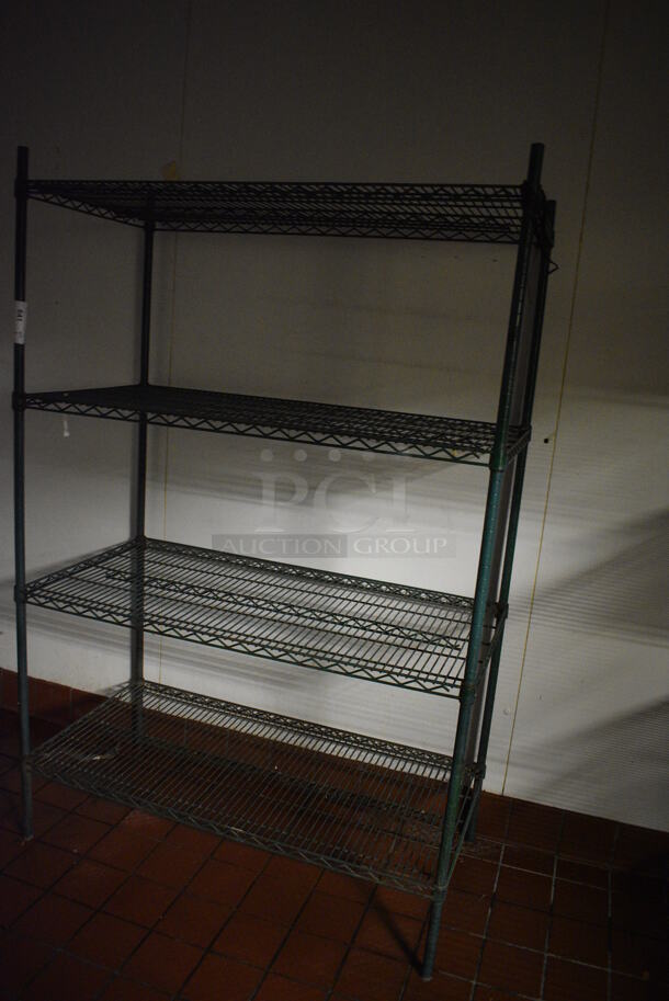 Green Finish 4 Tier Metro Style Shelving Unit. BUYER MUST DISMANTLE. PCI CANNOT DISMANTLE FOR SHIPPING. PLEASE CONSIDER FREIGHT CHARGES. 48x24x74 - Image 2 of 2