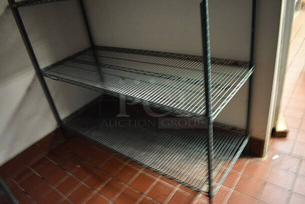 Green Finish 4 Tier Metro Style Shelving Unit. BUYER MUST DISMANTLE. PCI CANNOT DISMANTLE FOR SHIPPING. PLEASE CONSIDER FREIGHT CHARGES. 60x24x74 - Image 2 of 3