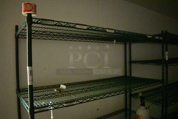 Green Finish 4 Tier Metro Style Shelving Unit. BUYER MUST DISMANTLE. PCI CANNOT DISMANTLE FOR SHIPPING. PLEASE CONSIDER FREIGHT CHARGES. 60x24x74 - Image 2 of 3