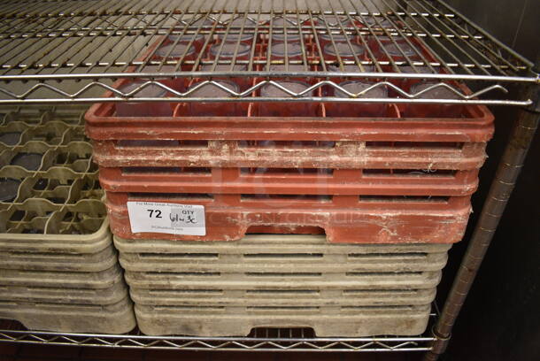 ALL ONE MONEY! Lot of 61 Clear Poly Beverage Tumblers in 3 Caddies! 3.5x3.5x7 - Image 3 of 3