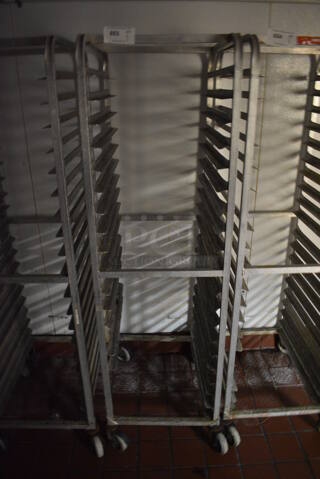 Metal Commercial Pan Transport Rack on Commercial Casters. 20.5x26x70