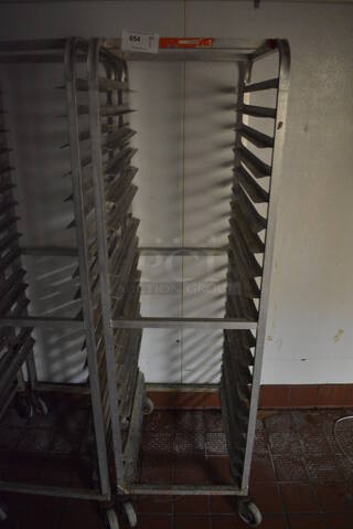 Metal Commercial Pan Transport Rack on Commercial Casters. 20.5x26x70