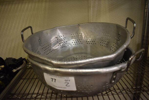 2 Metal Colanders. 17x17x6.5. 2 Times Your Bid!