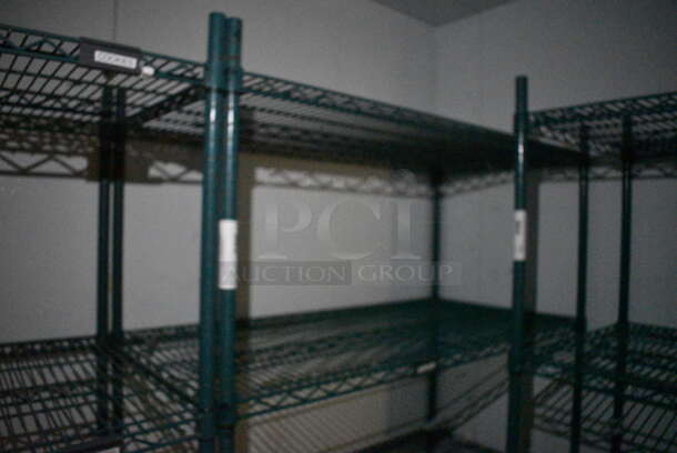 Green Finish 4 Tier Metro Style Shelving Unit. BUYER MUST DISMANTLE. PCI CANNOT DISMANTLE FOR SHIPPING. PLEASE CONSIDER FREIGHT CHARGES. 48x24x74 - Image 2 of 2