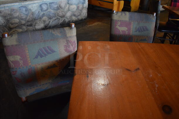 ALL ONE MONEY! Lot of Wooden Table on Black Metal Table Base and 4 Natural Edge Dining Chairs. 36x36x30, 20x17x36 - Image 3 of 5