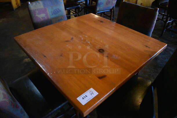 ALL ONE MONEY! Lot of Wooden Table on Black Metal Table Base and 4 Natural Edge Dining Chairs. 36x36x30, 20x17x36 - Image 5 of 5