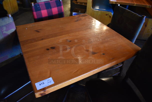 ALL ONE MONEY! Lot of Wooden Table on Black Metal Table Base and 4 Natural Edge Dining Chairs. 36x36x30, 20x17x36 - Image 2 of 4