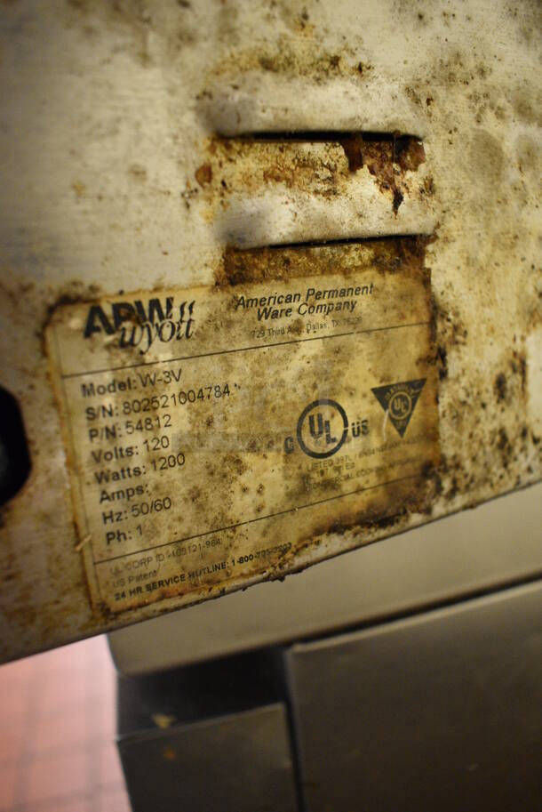 APW Wyott Model W-3V Stainless Steel Commercial Countertop Food Warmer. 120 Volts, 1 Phase. 14.5x23x9. Unit Was Working When Restaurant Closed! - Image 4 of 4