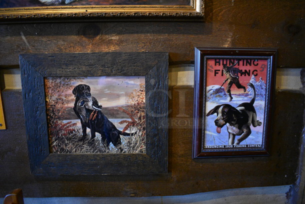 ALL ONE MONEY! Lot of Wall Decorations Including 6 Pictures; Hunter with Dog, Hunters with 2 Dogs, Outdoor Life, Boat, Dog with Bird and Hunting and Fishing Dog. BUYER MUST REMOVE - Image 4 of 4