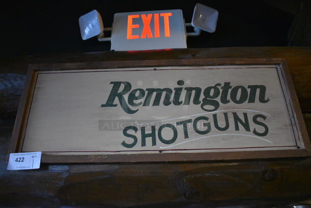 Remington Shotguns Wall Sign. BUYER MUST REMOVE. 35x1x13