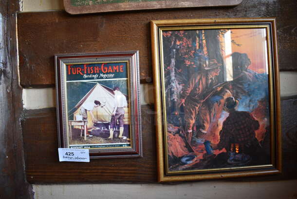 ALL ONE MONEY! Lot of Various Wall Decorations Including 2 Bear Signs, Hunter and Fur Fish Game Picture. BUYER MUST REMOVE - Image 2 of 3
