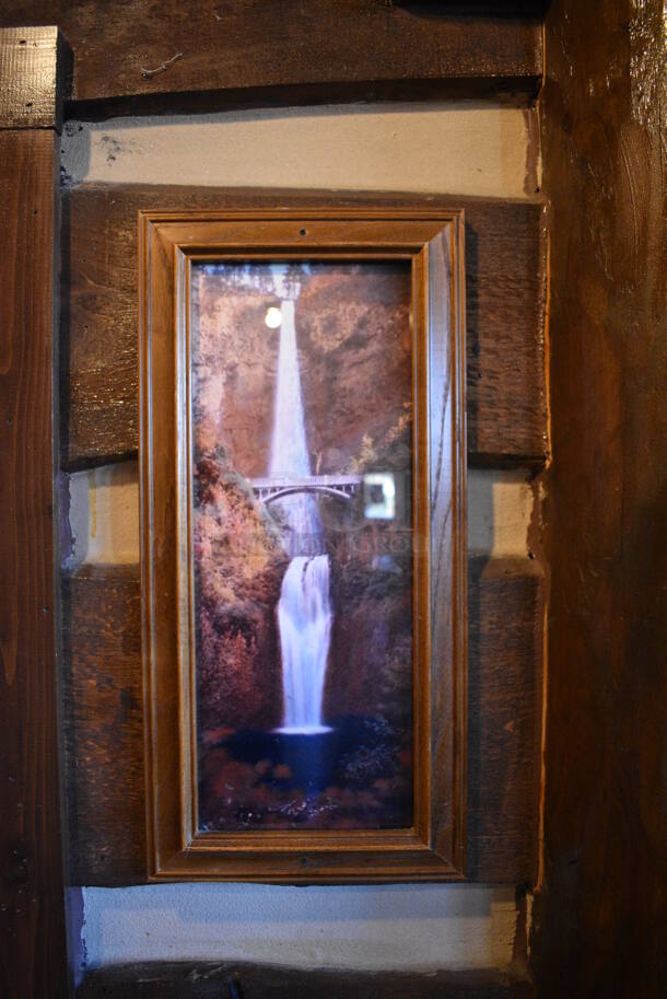 ALL ONE MONEY! Lot of 3 Various Wall Decorations Including Hunters, Winchester Ammunition Sign and Waterfall Picture. BUYER MUST REMOVE - Image 4 of 5