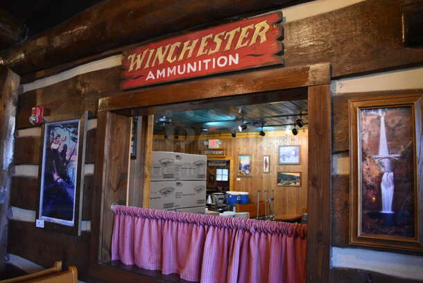 ALL ONE MONEY! Lot of 3 Various Wall Decorations Including Hunters, Winchester Ammunition Sign and Waterfall Picture. BUYER MUST REMOVE - Image 5 of 5