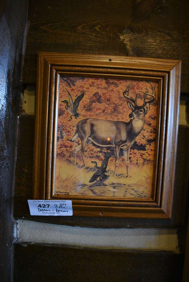 ALL ONE MONEY! Lot of 2 Various Wall Decorations Including Buck Picture and Hunter. BUYER MUST REMOVE - Image 2 of 3