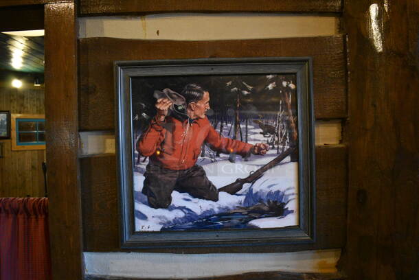 ALL ONE MONEY! Lot of 2 Various Wall Decorations Including Buck Picture and Hunter. BUYER MUST REMOVE - Image 3 of 3