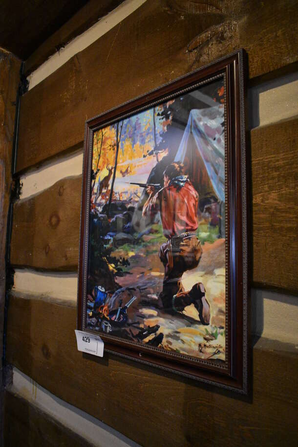 Picture of Hunter, Gun and Deer. BUYER MUST REMOVE. 18x1x22 - Image 3 of 3