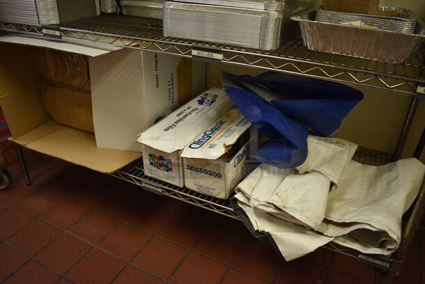 Chrome Finish 5 Tier Metro Style Shelving Unit w/ ENTIRE CONTENTS Including Paper Products! BUYER MUST DISMANTLE. PCI CANNOT DISMANTLE FOR SHIPPING. PLEASE CONSIDER FREIGHT CHARGES. 60x24x86 - Image 5 of 5