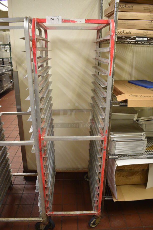 Metal Commercial Pan Transport Rack on Commercial Casters. 20.5x26x70 - Image 1 of 3