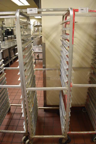 Metal Commercial Pan Transport Rack on Commercial Casters. 20.5x26x70