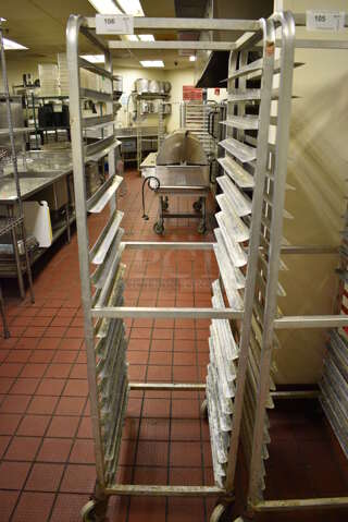 Metal Commercial Pan Transport Rack on Commercial Casters. 20.5x26x70