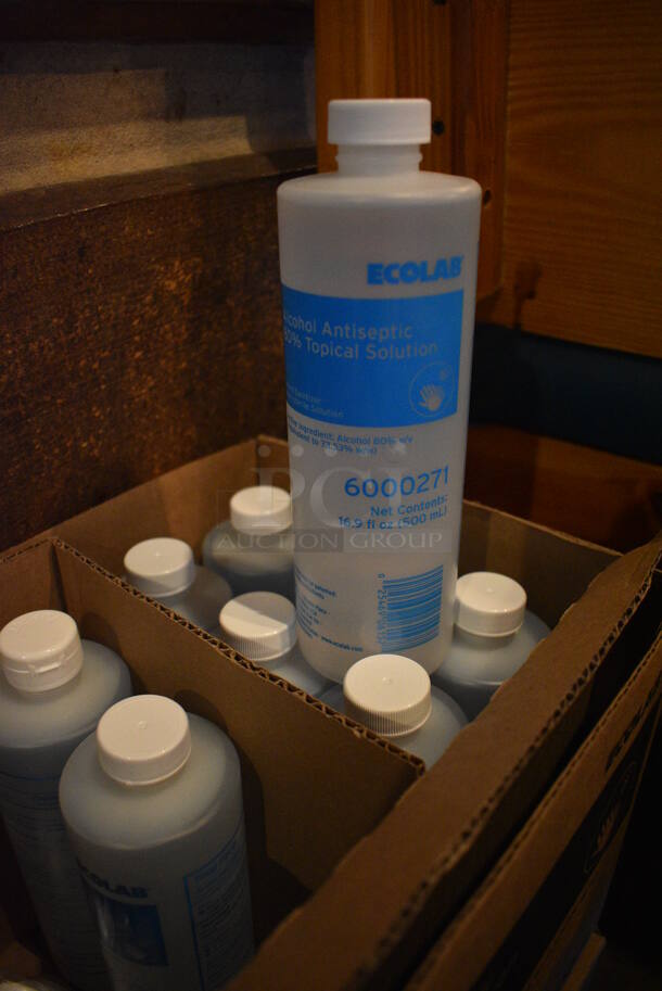 21 Bottles of Ecolab Alcohol Antiseptic Topical Solution Bottles. 2.5x2.5x8. 21 Times Your Bid!