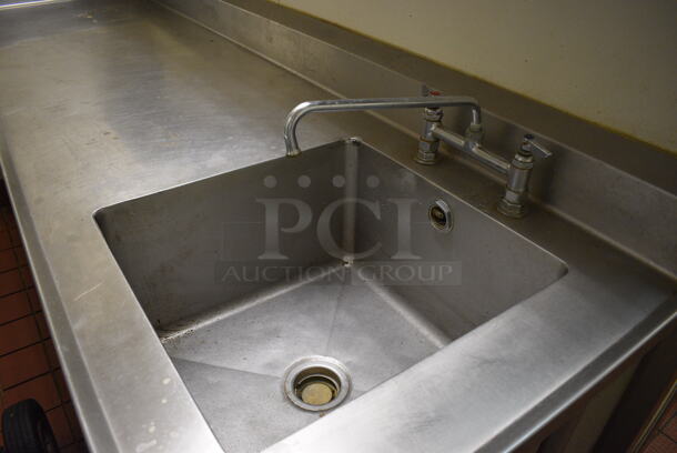 Stainless Steel Commercial Table w/ Sink Basin, Faucet, Handles and Undershelf. BUYER MUST REMOVE. 96x30x41. Bay 20x20x12 - Image 3 of 4