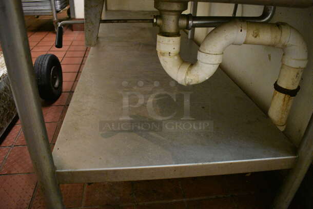 Stainless Steel Commercial Table w/ Sink Basin, Faucet, Handles and Undershelf. BUYER MUST REMOVE. 96x30x41. Bay 20x20x12 - Image 4 of 4