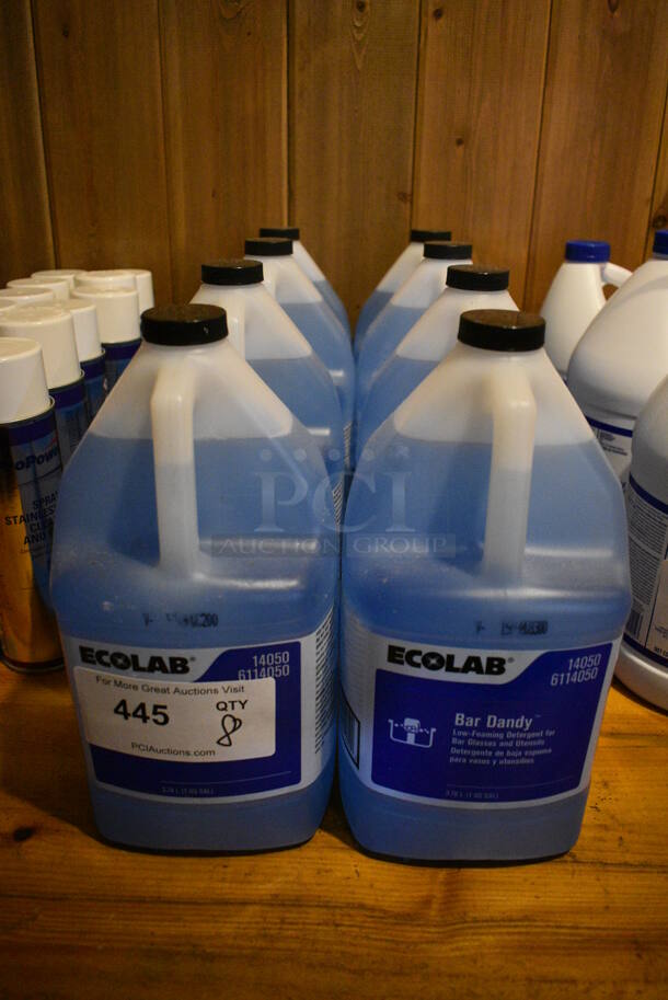 8 Ecolab Bar Dandy Low Foaming Detergent for Bar Glasses Jugs. 5.5x5.5x12. 8 Times Your Bid!