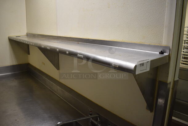 Stainless Steel Wall Mount Shelf. BUYER MUST REMOVE. 96x12x15 - Image 1 of 3