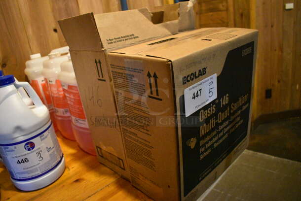 5 Ecolab Oasis 146 Multi-Quat Sanitizer Jugs. 6x12x13 - Image 3 of 3