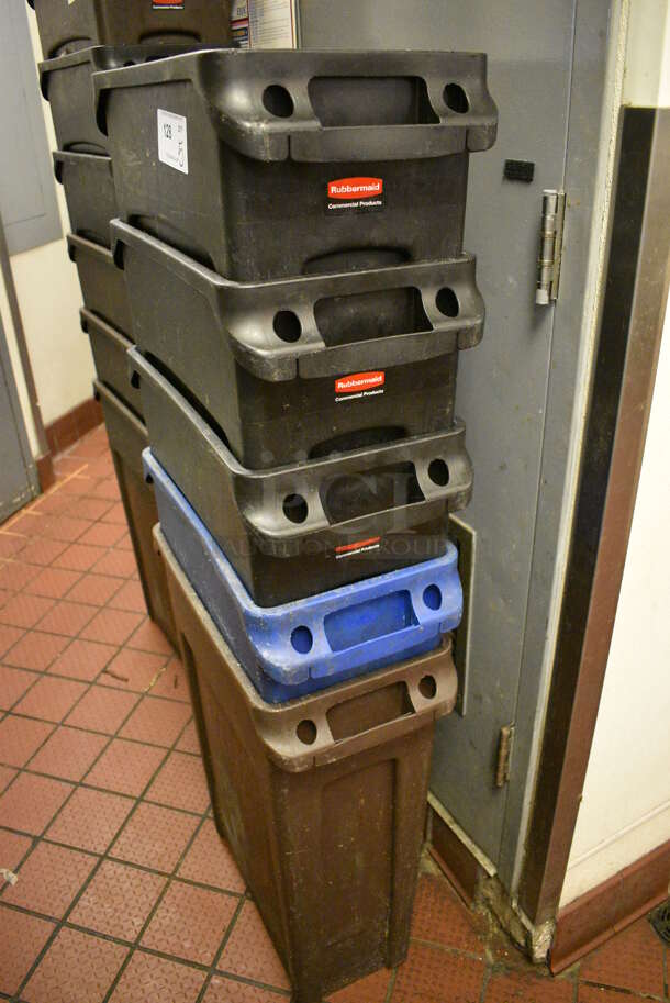 5 Poly Slim Jim Trash Cans. 23x11x30. 5 Times Your Bid! - Image 2 of 2