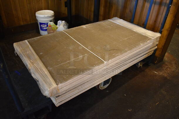 Metal Blue U Boat Cart on Commercial Casters. 64x18x73 - Image 3 of 4