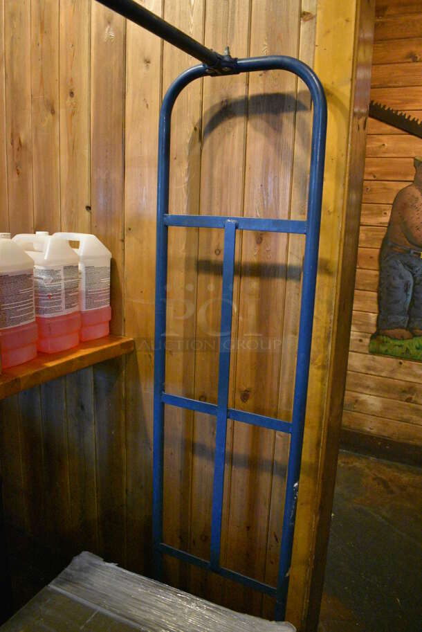 Metal Blue U Boat Cart on Commercial Casters. 64x18x73 - Image 4 of 4