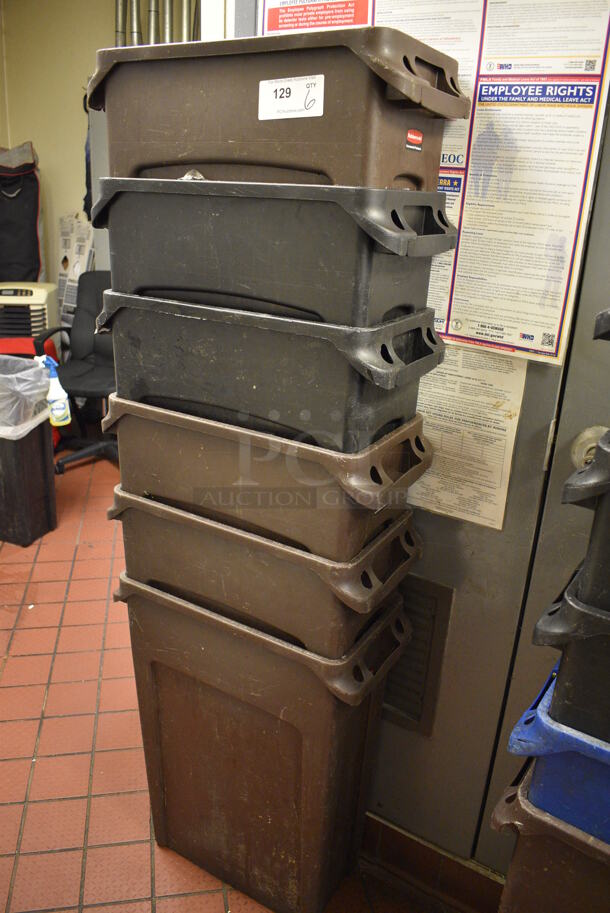 6 Poly Slim Jim Trash Cans. 23x11x30. 6 Times Your Bid! - Image 2 of 3