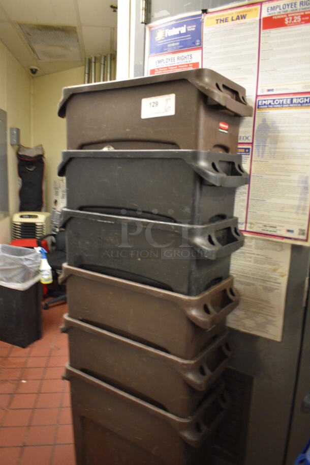 6 Poly Slim Jim Trash Cans. 23x11x30. 6 Times Your Bid! - Image 3 of 3