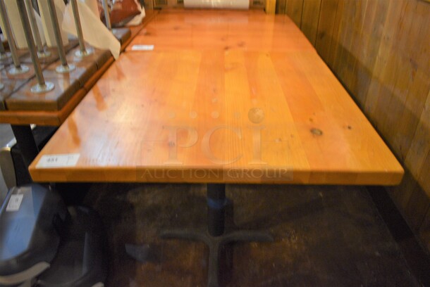 Wooden Tabletop on Black Metal Table Base. 36x36x30 - Image 1 of 2