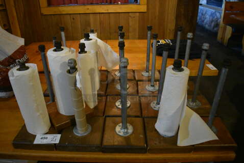 21 Wooden and Metal Paper Towel Holders. 7x7x14. 21 Times Your Bid!