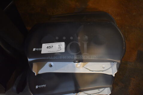 3 San Jamar Poly Toilet Paper Dispensers. 19x6x11. 3 Times Your Bid!