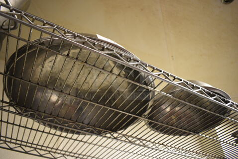 5 Various Metal Bowls. Includes 16x16x6, 10.5x10.5x4. 5 Times Your Bid!