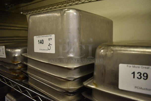 5 Stainless Steel 1/2 Size Drop In Bins. 1/2x6. 5 Times Your Bid! - Image 2 of 2