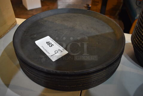 9 Black Round Serving Trays. 14x14x1. 9 Times Your Bid!