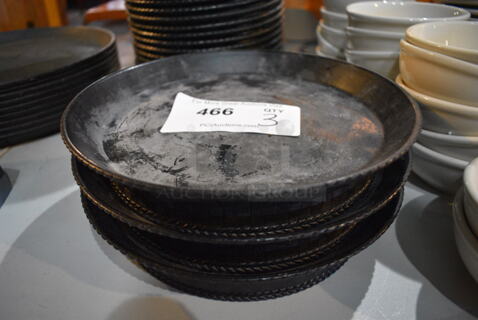 3 Black Round Trays. 10x10x2. 3 Times Your Bid!