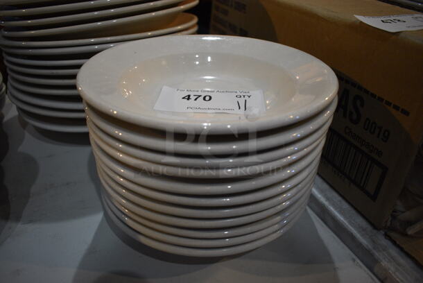 11 White Ceramic Pasta Plates. 9x9x2. 11 Times Your Bid!