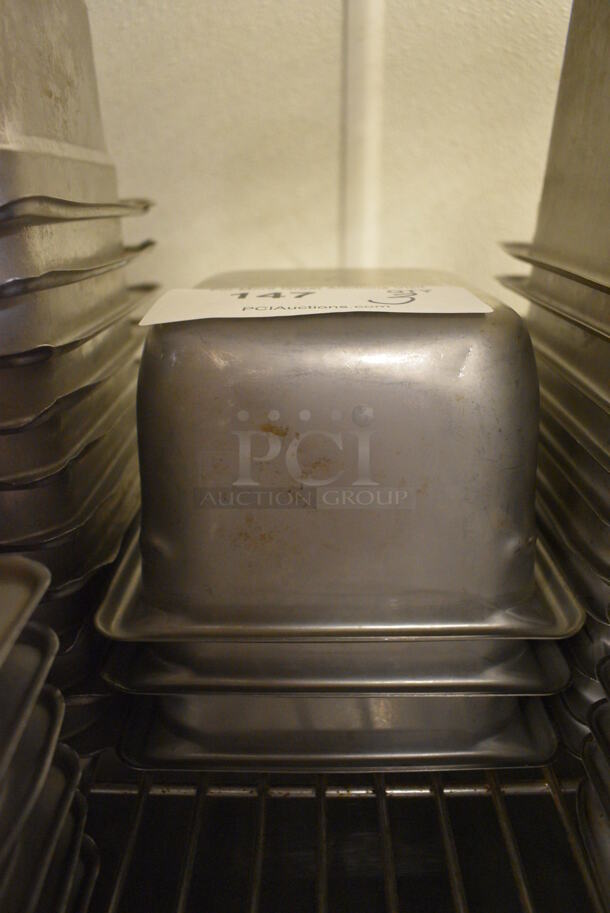 3 Stainless Steel 1/6 Size Drop In Bins. 1/6x4. 3 Times Your Bid! - Image 1 of 2