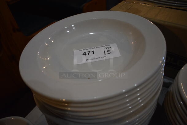 15 White Ceramic Pasta Plates. 11.5x11.5x2. 15 Times Your Bid! - Image 2 of 3