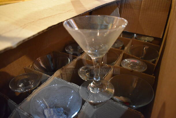 16 BRAND NEW IN BOX! Martini Glasses. 4x4x5.5. 16 Times Your Bid!