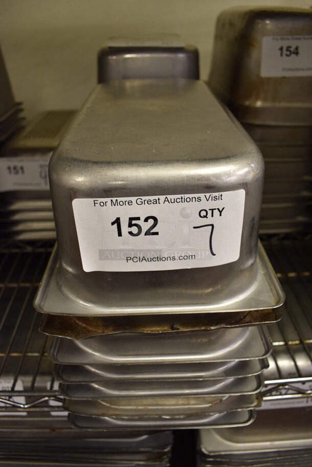 7 Stainless Steel 1/3 Size Drop In Bins. 1/3x4. 7 Times Your Bid! - Image 1 of 2