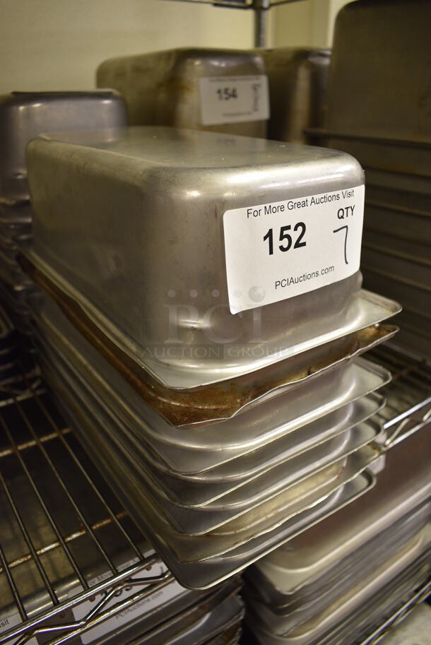 7 Stainless Steel 1/3 Size Drop In Bins. 1/3x4. 7 Times Your Bid! - Image 2 of 2