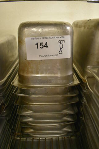 8 Stainless Steel 1/3 Size Drop In Bins. 1/3x6. 8 Times Your Bid!