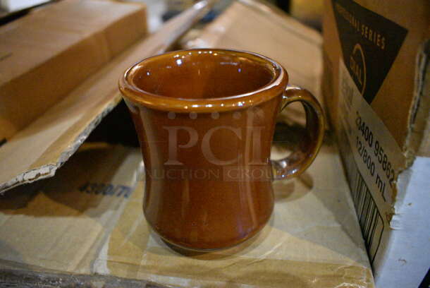 17 BRAND NEW IN BOX! Brown Ceramic Mugs. 4x3x4. 17 Times Your Bid! - Image 1 of 3